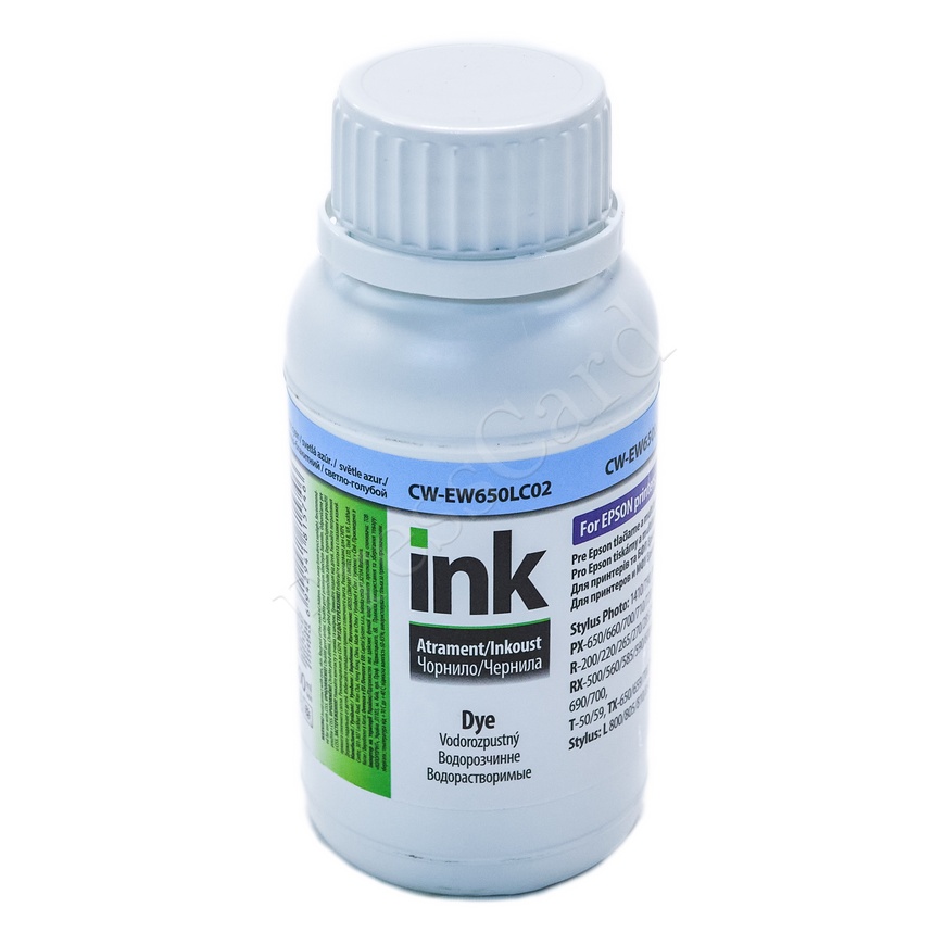 Водорозчинне чорнило Colorway для принтерів Epson - 200 мл, lightcyan/світло-блакитний